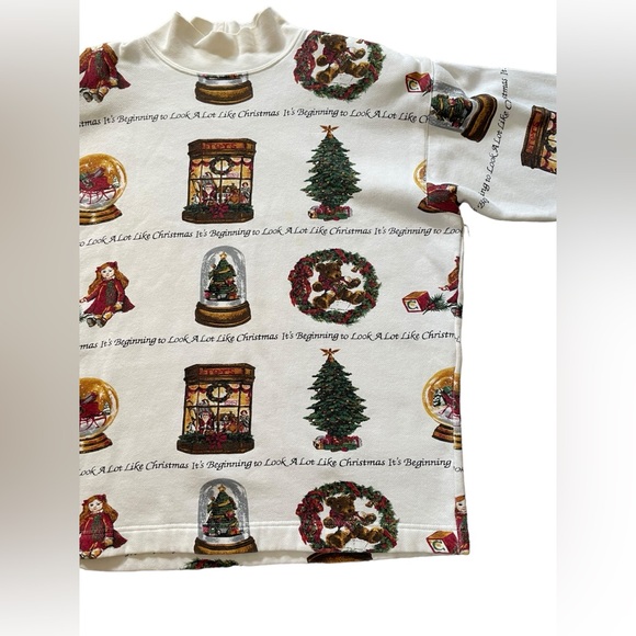 Cambridge Dry Goods Vintage 90s Holiday Christmas Seasonal Santa Sweatshirt - Picture 5 of 7